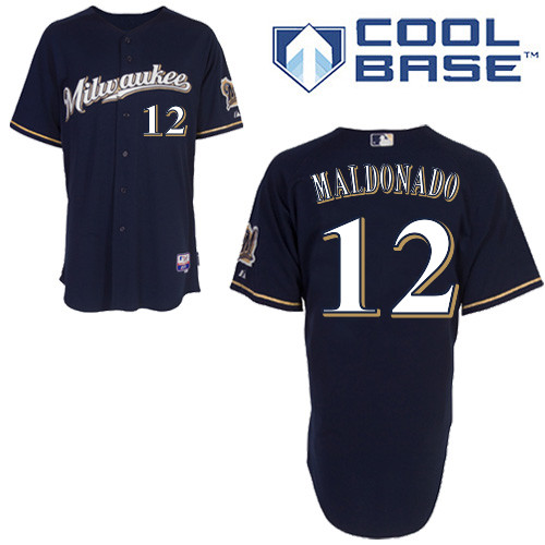 Martin Maldonado #12 Youth Baseball Jersey-Milwaukee Brewers Authentic Alternate 2 MLB Jersey